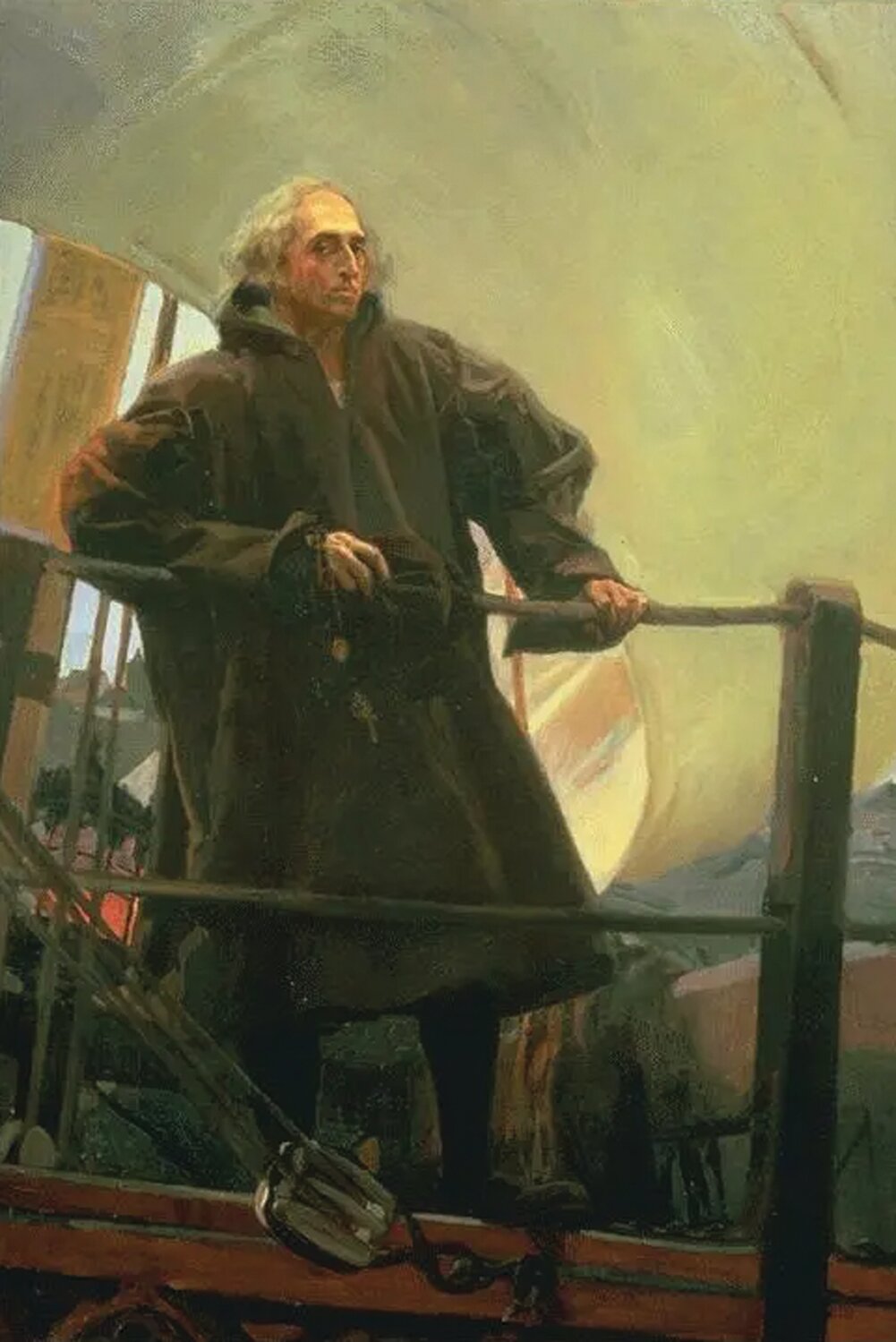 THE EXPLORER: This painting, “Christopher Columbus Leaving Palos, Spain, Aboard the Santa Maria on His First Voyage,” circa 1910, by Joaquin Sorolla y Bastida, is on display at The Mariners’ Museum in Virginia. (File photo)